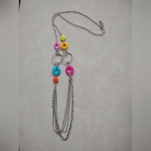 🌷‼️5/$20 Paparazzi Silvertone Multicolor  Kaleidoscope Disc 39" Necklace Groovy